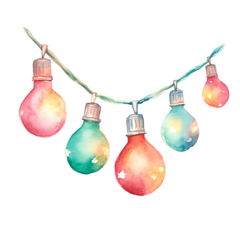 Watercolor Christmas balls garlands. Holiday balls garlands Clipart, Cozy Winter Clipart. AI Generated. png