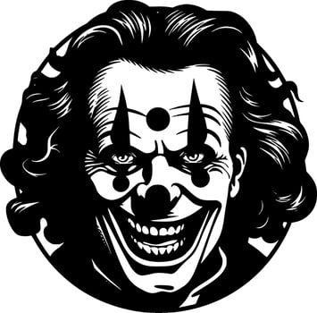 Clown - Black and White Isolated Icon - Vector illustration
