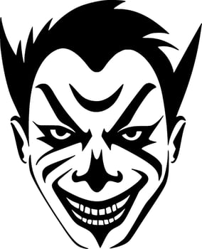 Clown - Black and White Isolated Icon - Vector illustration