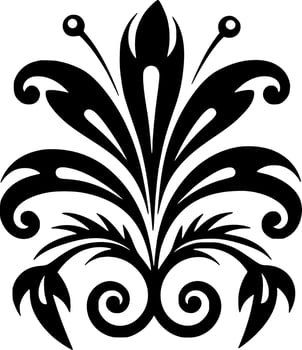 Flower - Black and White Isolated Icon - Vector illustration