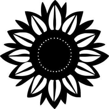 Flower - Black and White Isolated Icon - Vector illustration