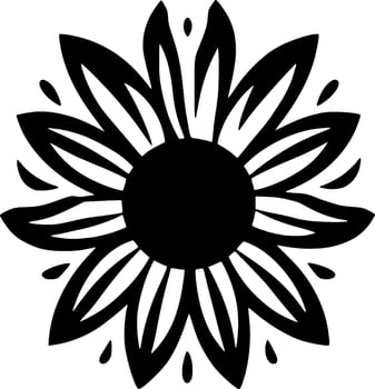 Flower, Black and White Vector illustration
