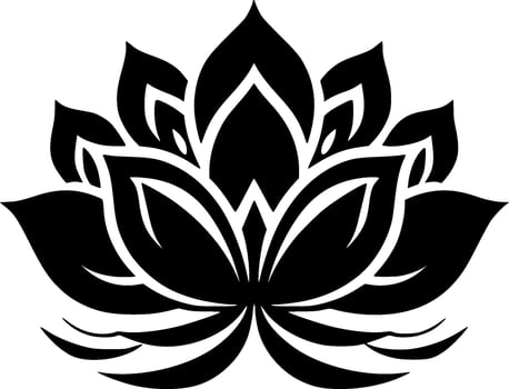 Flower - Black and White Isolated Icon - Vector illustration