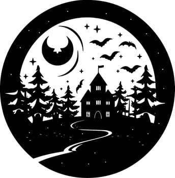 Halloween, Black and White Vector illustration