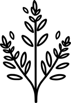 Lavender - Black and White Isolated Icon - Vector illustration