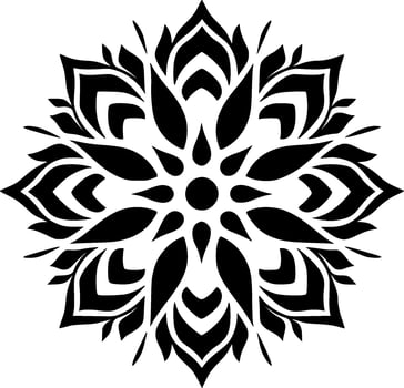 Mandala, Black and White Vector illustration