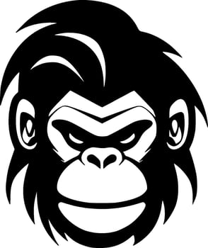 Monkey - Minimalist and Flat Logo - Vector illustration
