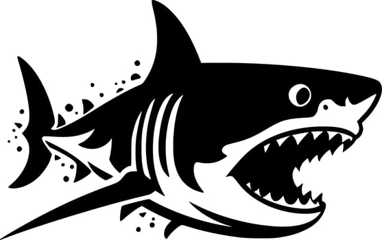 Shark - Black and White Isolated Icon - Vector illustration