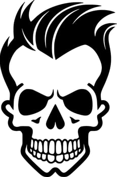Skull, Black and White Vector illustration