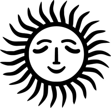 Sun - Black and White Isolated Icon - Vector illustration