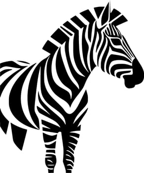 Zebra - Minimalist and Flat Logo - Vector illustration