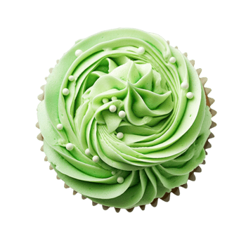 Green cupcake color mint cup cake delicious cupcakes Ai Generative png