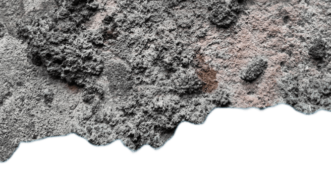 Close up of a gray concrete elements isolated on transparent background png