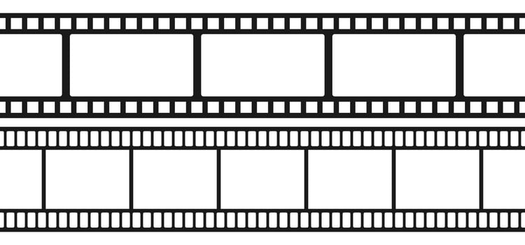 Set of seamless film strips vector