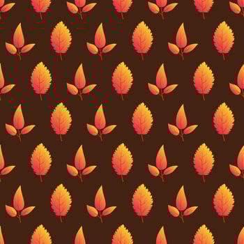 Autumn seamless background with colorful leaves. Design for fall season posters, wrapping papers and holidays decorations. Vector illustration