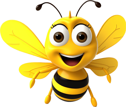 Bee png with AI generated.
