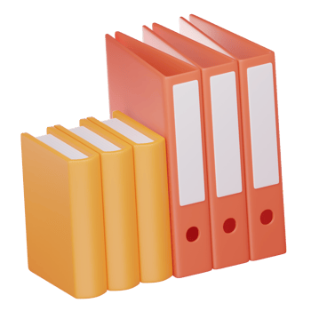 office folders in close-up,illustration 3d rendering png