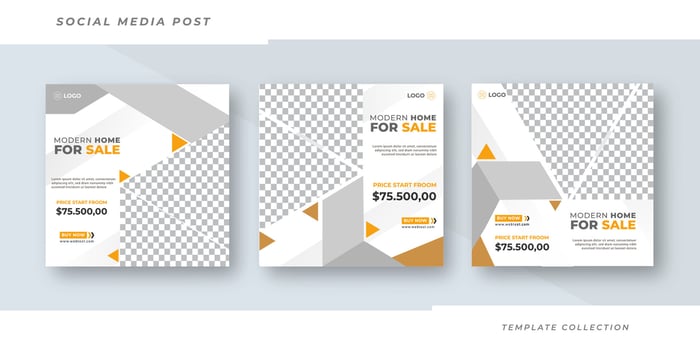 Modern home for sale Social Media Post Templates, Editable Post Templates Social Media Banners. template Pro Vector