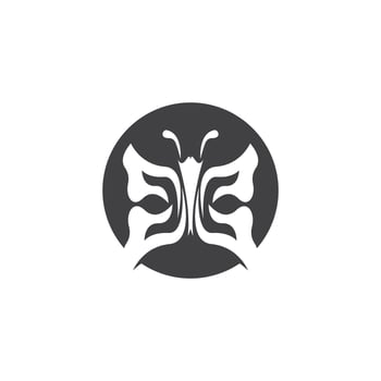 Black silhouette butterfly icon and symbol template vector