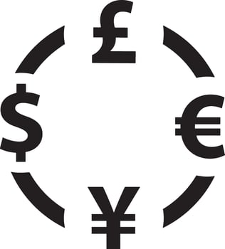 Money exchange payment icon symbol vector image. Illustration of the dollar currency coin graphic design image