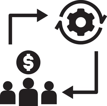 Money exchange payment icon symbol vector image. Illustration of the dollar currency coin graphic design image