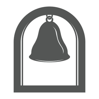 Bell and gate logo illustration. vector