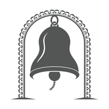 Bell and gate logo illustration. vector