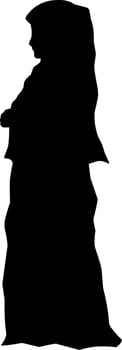 Woman muslim silhouette vector illustration. Woman muslim with hijab for eid mubarak. Ramadan design graphic in muslim culture and islam religion