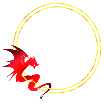 template border design with decorated dragon element png