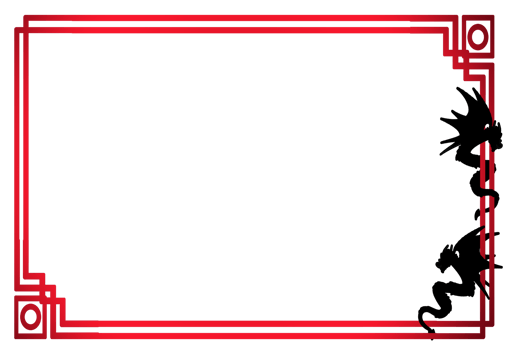 template border design with decorated dragon element png