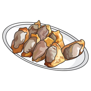 meatball tofu or tahu bakso vector