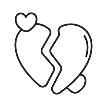 Broken heart icon transparent background png
