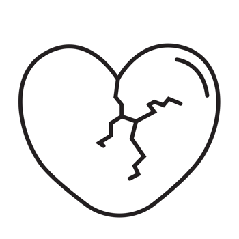 Broken heart icon transparent background png