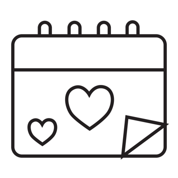Calendar and love icon transparent background png