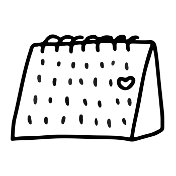 Calendar and love icon transparent background png
