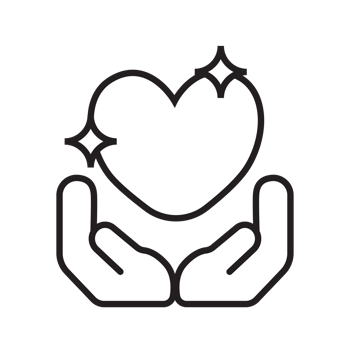 Hand giving love icon transparent background png