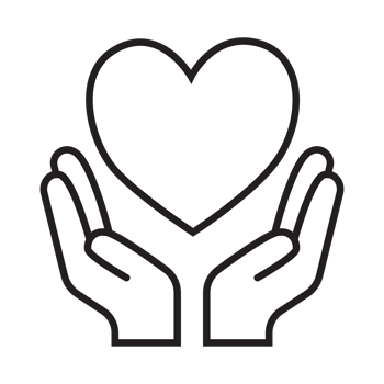 Hand giving love icon transparent background png