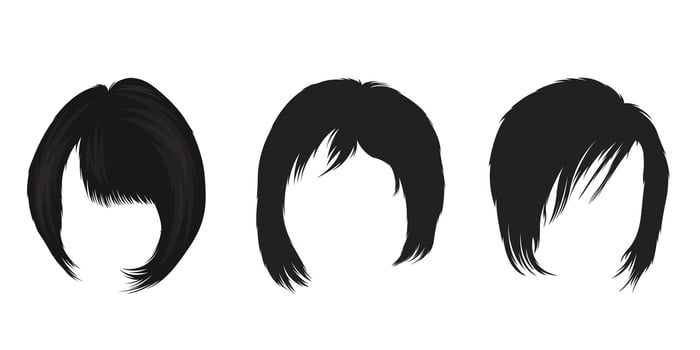 Vector set of variety women's hairstyles