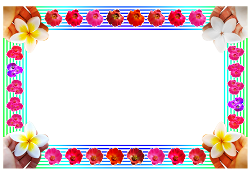 template design border frame with element flower png