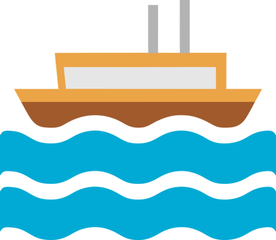 boat floating in blue ocean sea png