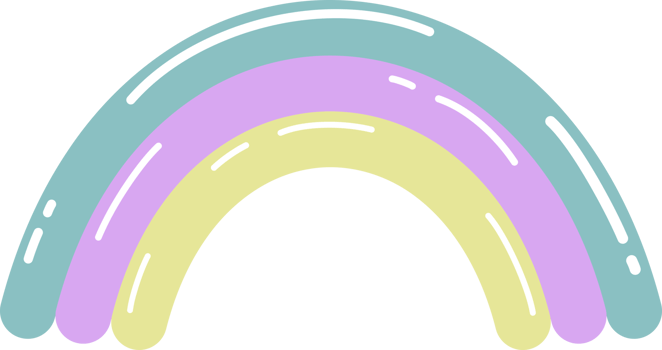 Cute rainbow doodle boho icon png