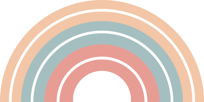 Cute rainbow doodle boho icon png