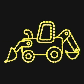 Icon backhoe. Heavy equipment elements. Icons in dotted style. Good for prints, posters, logo, infographics, etc. vector
