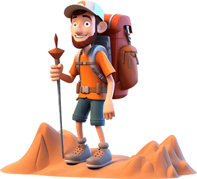 Hiking png with AI generated.