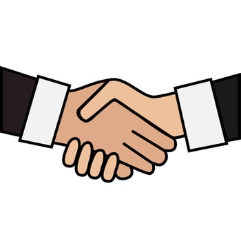 Handshake vector illustration isolated white background