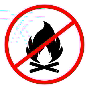 Prohibited Campfire Ignition Vector Sign