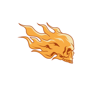 Skull fire duotone png