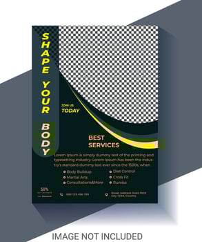 gym flayer and body fitness banner design template vector