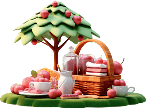 Picnic png with AI generated.