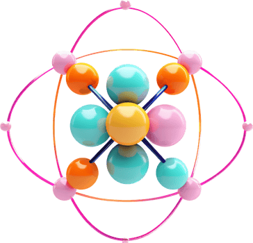 Atom png with AI generated.